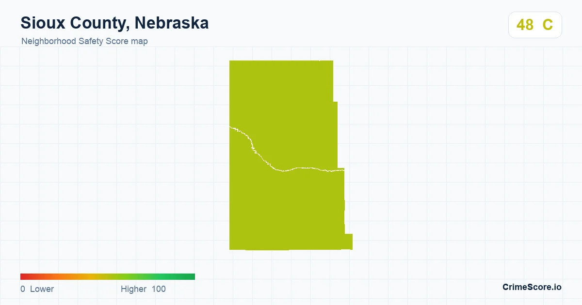 Sioux County, Nebraska neighborhood Safety Score map by Census block group