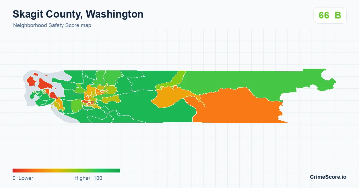 Skagit County, Washington neighborhood Safety Score map by Census block group