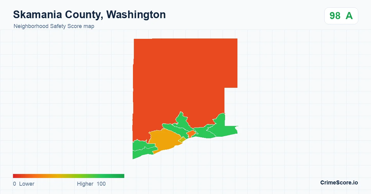 Skamania County, Washington neighborhood Safety Score map by Census block group