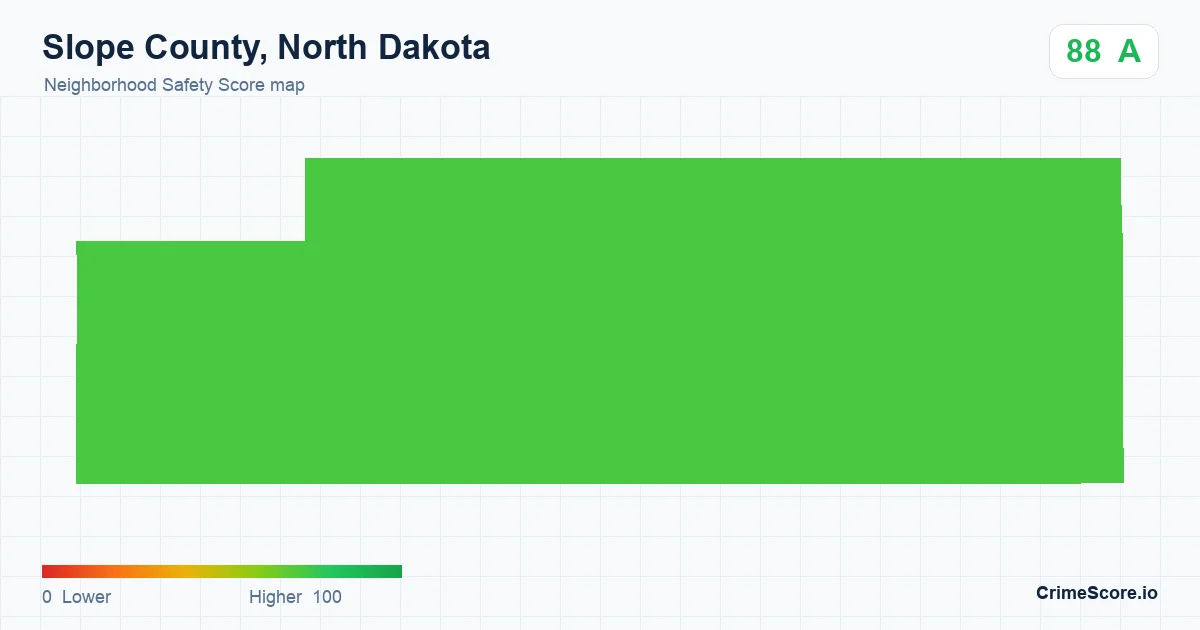 Slope County, North Dakota neighborhood Safety Score map by Census block group