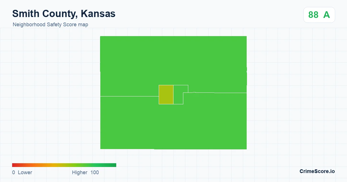 Smith County, Kansas neighborhood Safety Score map by Census block group