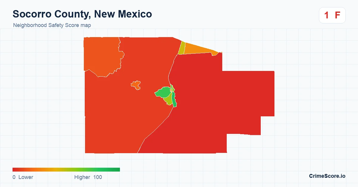 Socorro County, New Mexico neighborhood Safety Score map by Census block group