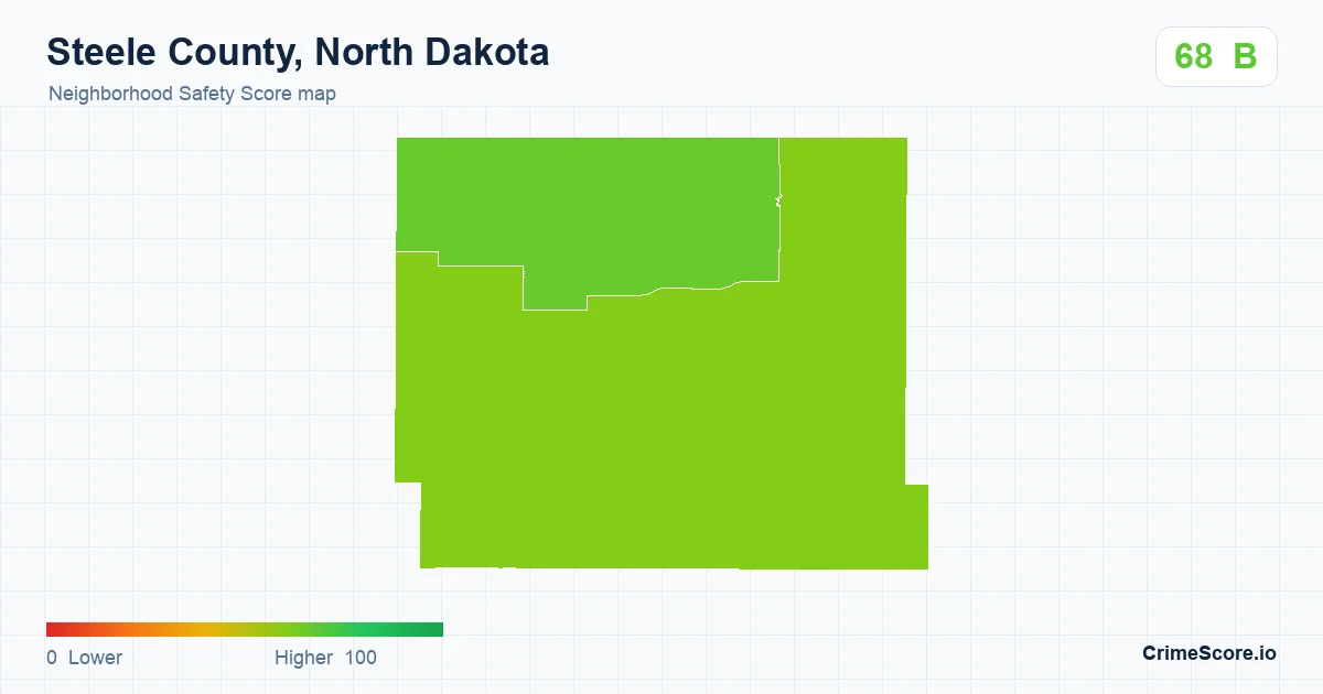 Steele County, North Dakota neighborhood Safety Score map by Census block group