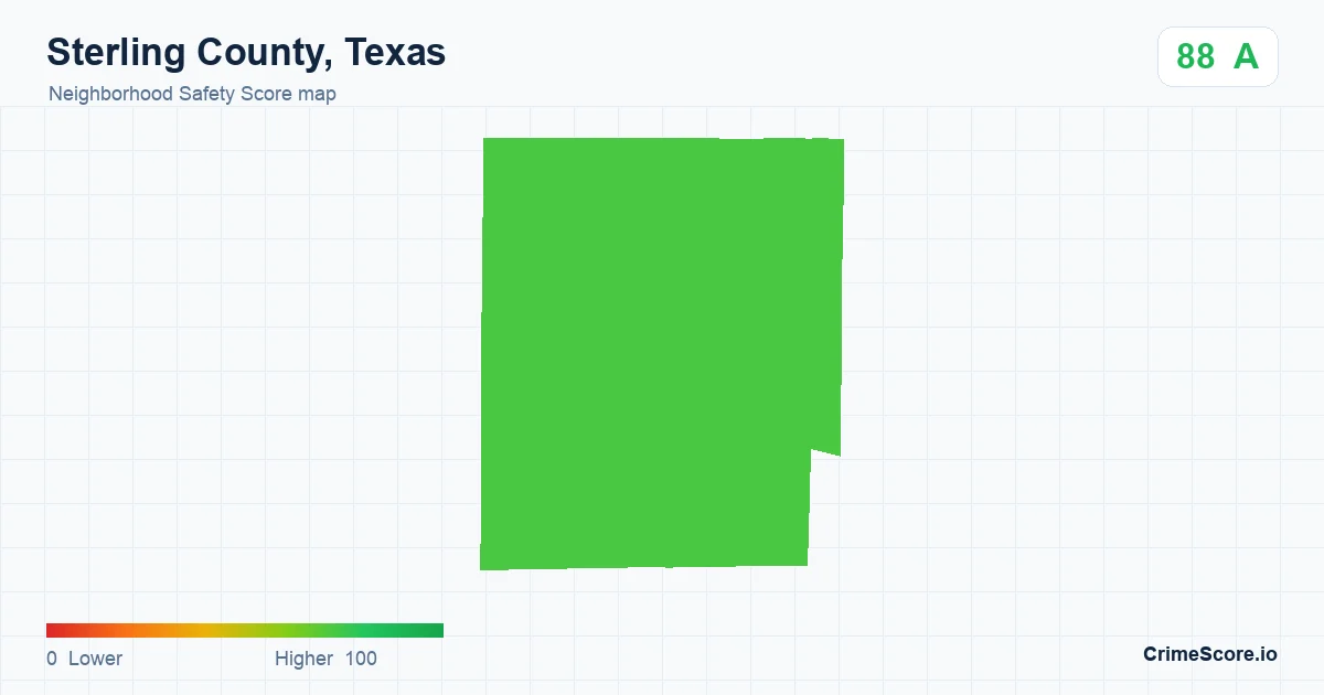 Sterling County, Texas neighborhood Safety Score map by Census block group