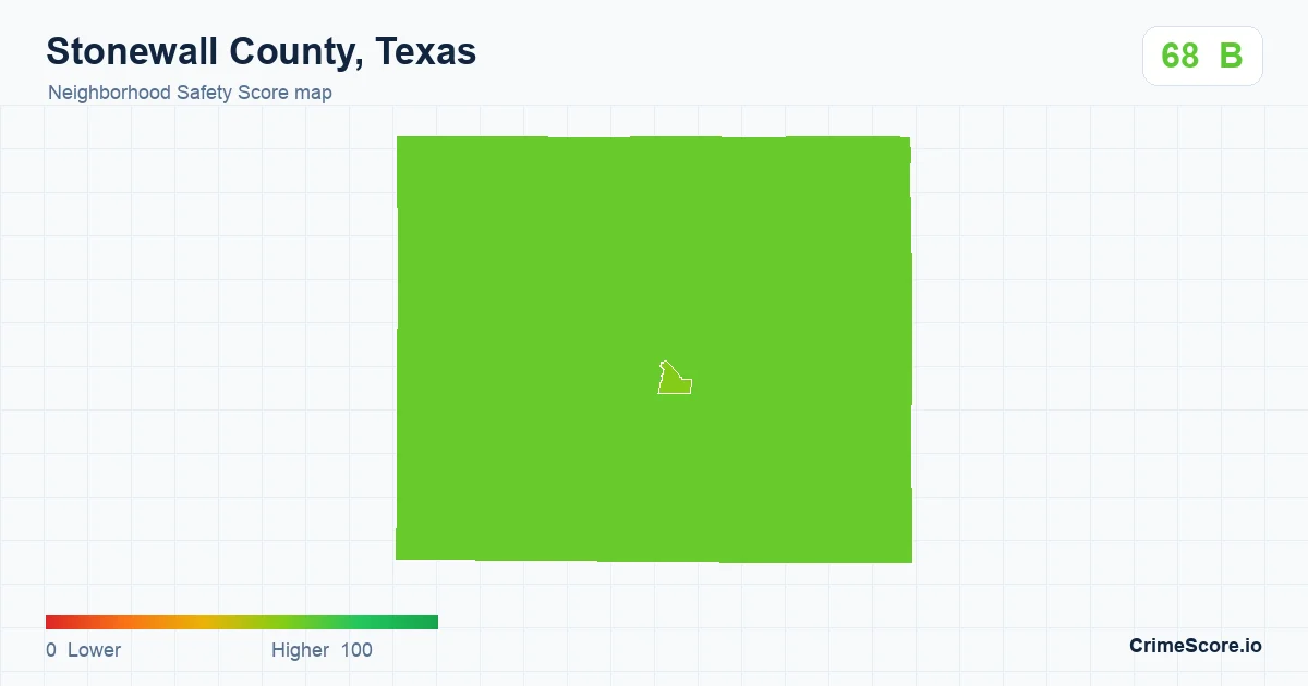 Stonewall County, Texas neighborhood Safety Score map by Census block group
