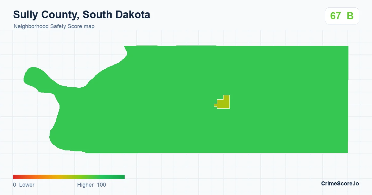 Sully County, South Dakota neighborhood Safety Score map by Census block group