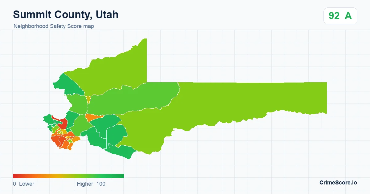 Summit County, Utah neighborhood Safety Score map by Census block group