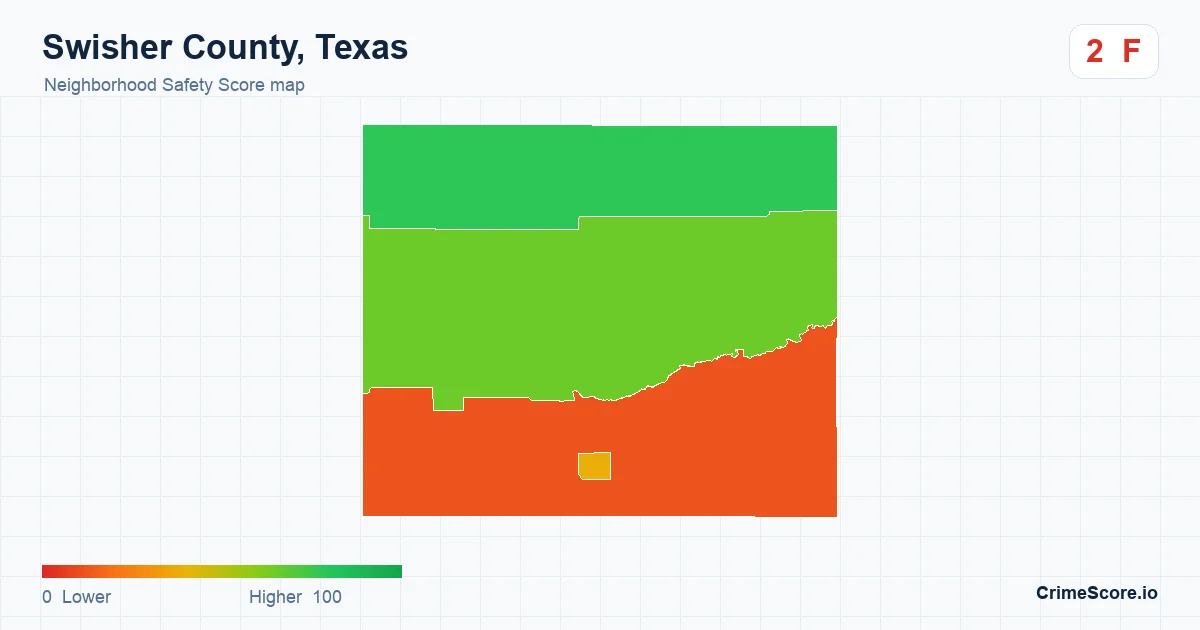 Swisher County, Texas neighborhood Safety Score map by Census block group