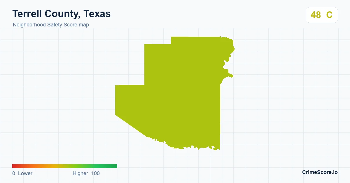 Terrell County, Texas neighborhood Safety Score map by Census block group