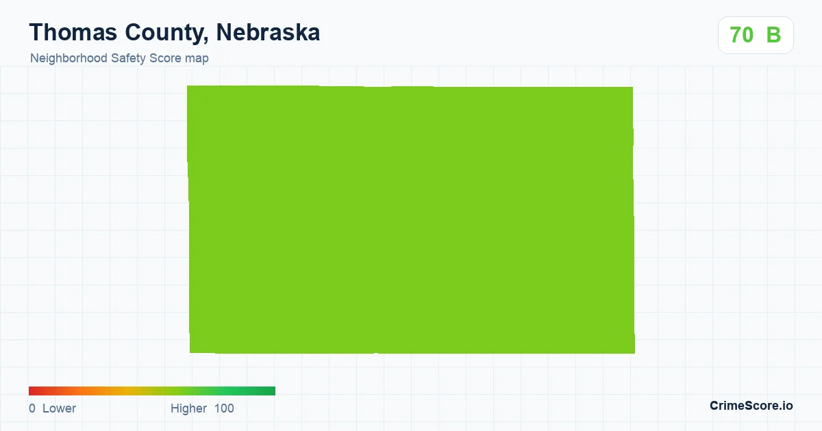 Thomas County, Nebraska neighborhood Safety Score map by Census block group
