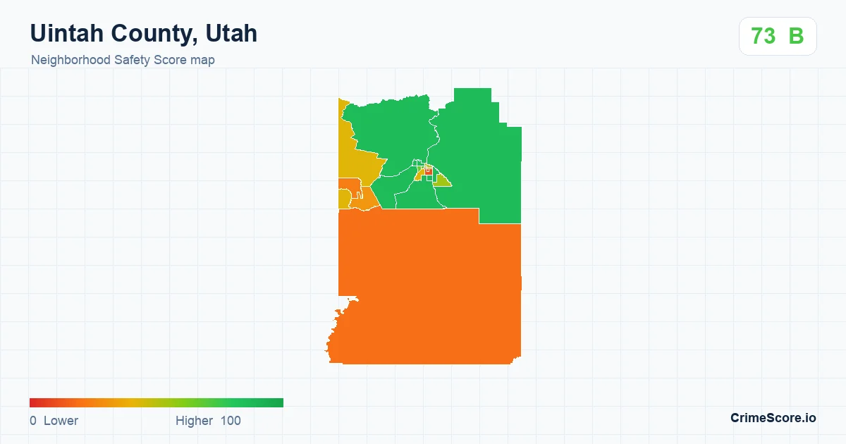 Uintah County, Utah neighborhood Safety Score map by Census block group