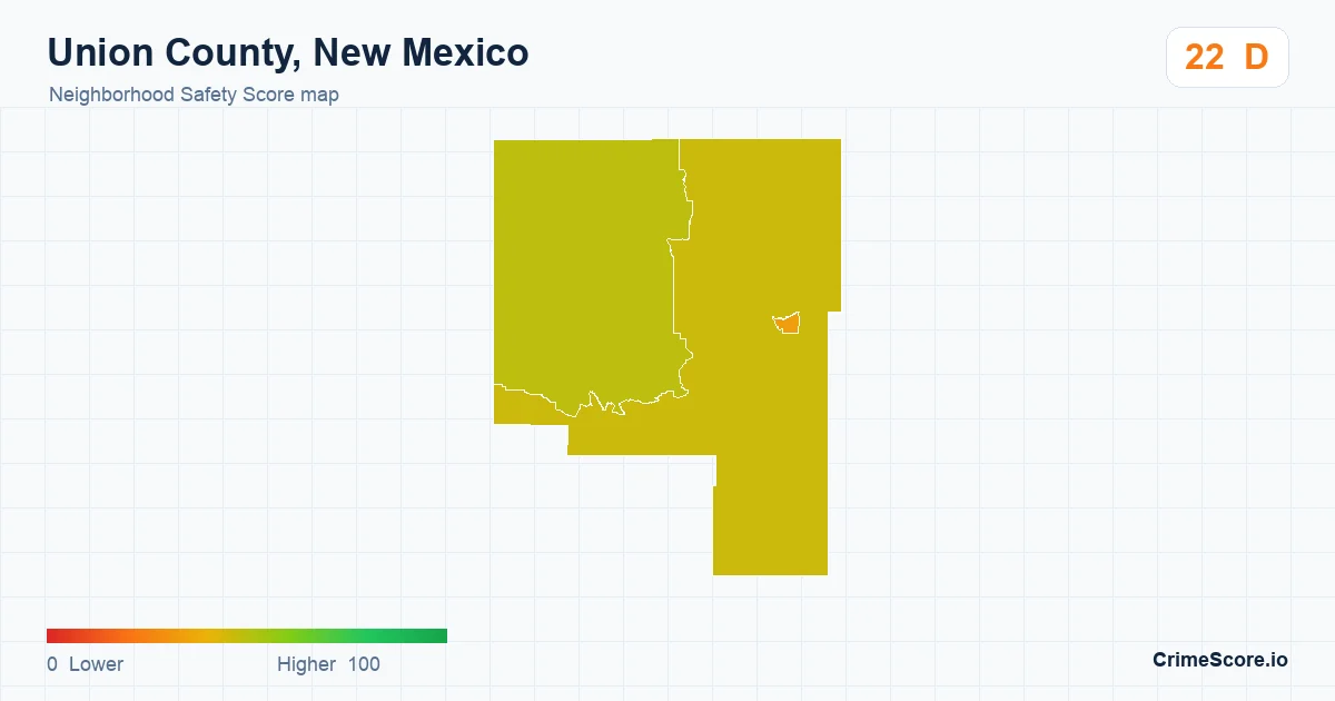Union County, New Mexico neighborhood Safety Score map by Census block group