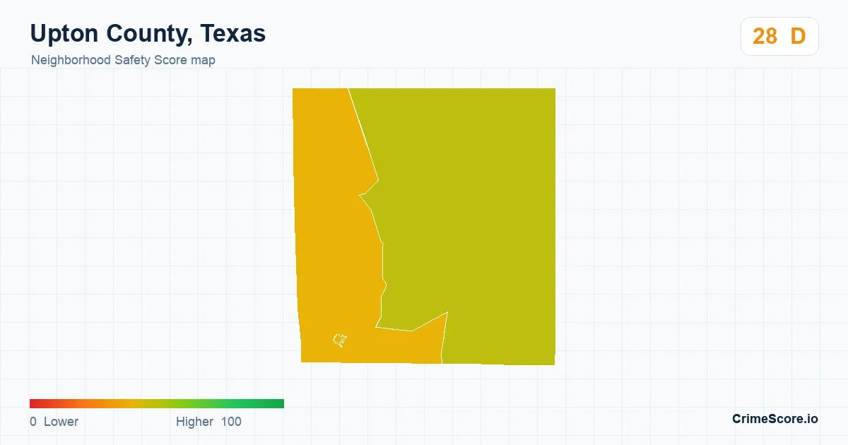 Upton County, Texas neighborhood Safety Score map by Census block group