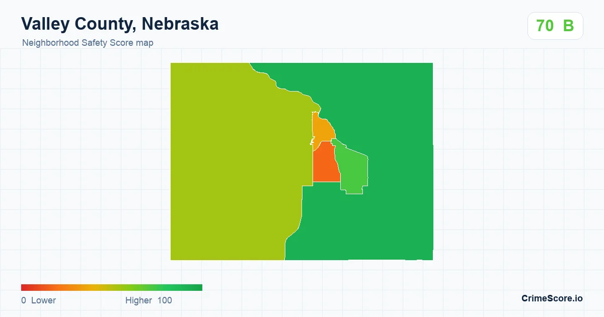 Valley County, Nebraska neighborhood Safety Score map by Census block group