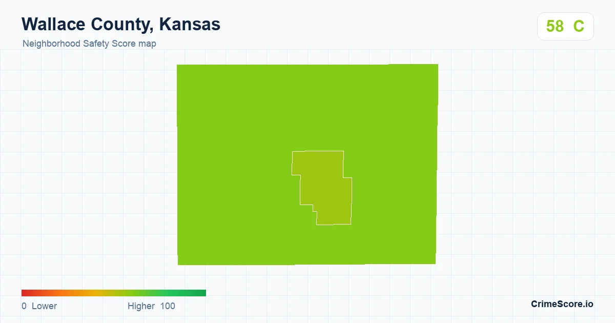 Wallace County, Kansas neighborhood Safety Score map by Census block group