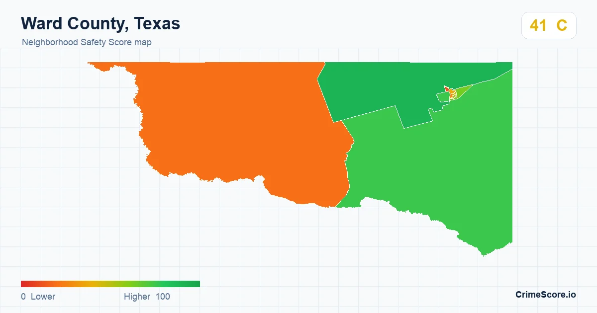 Ward County, Texas neighborhood Safety Score map by Census block group