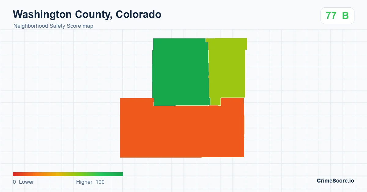 Washington County, Colorado neighborhood Safety Score map by Census block group