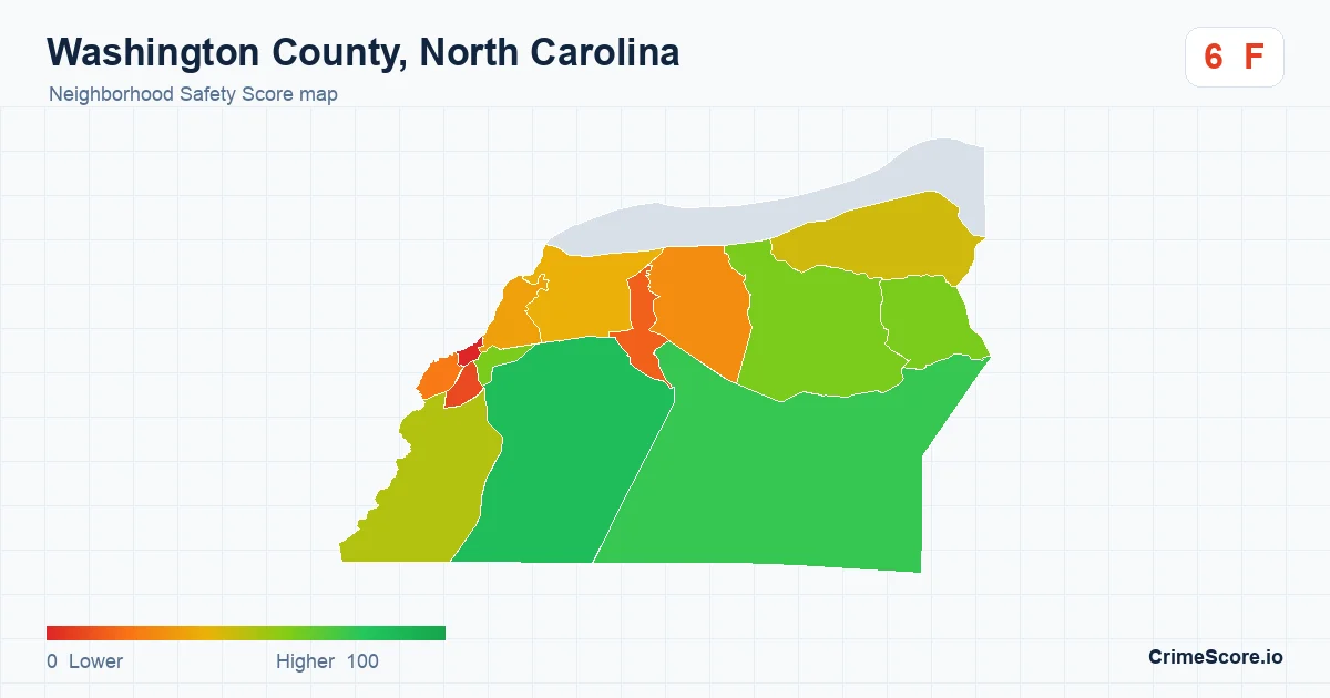 Washington County, North Carolina neighborhood Safety Score map by Census block group