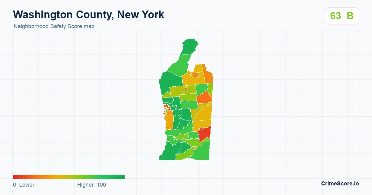 Washington County, New York neighborhood Safety Score map by Census block group