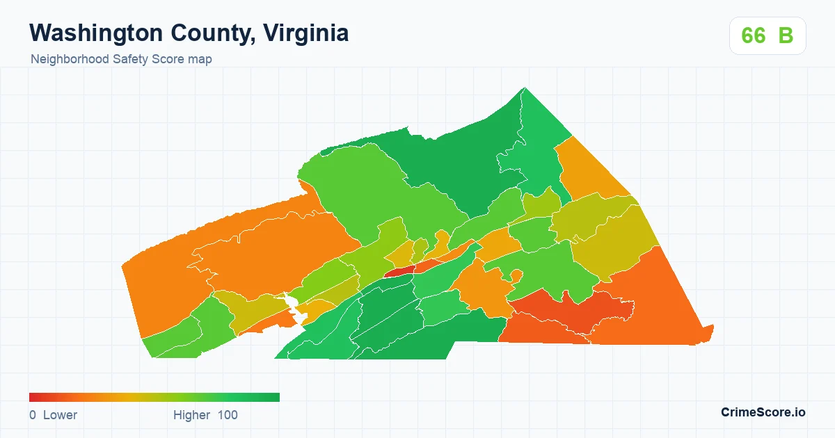 Washington County, Virginia neighborhood Safety Score map by Census block group