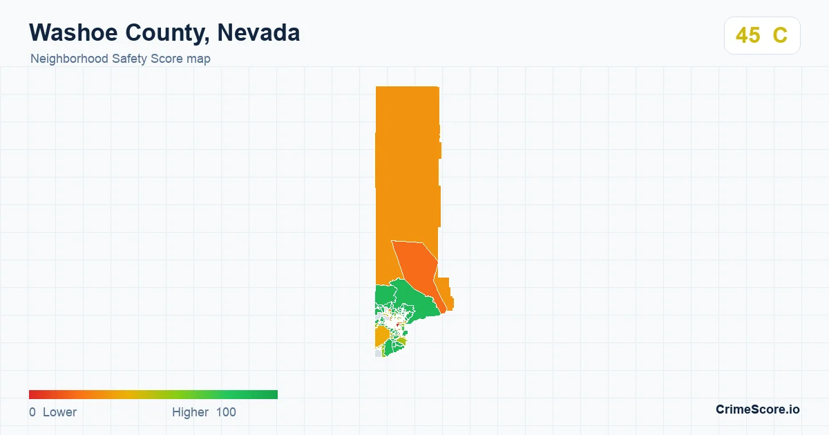 Washoe County, Nevada neighborhood Safety Score map by Census block group