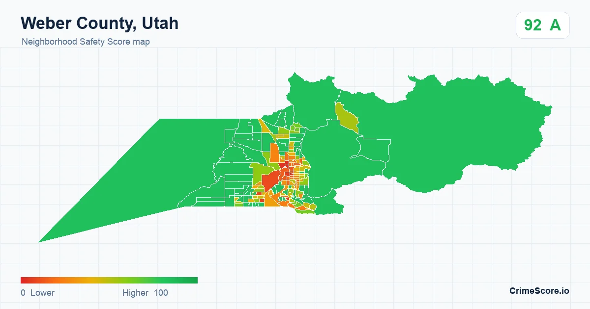Weber County, Utah neighborhood Safety Score map by Census block group