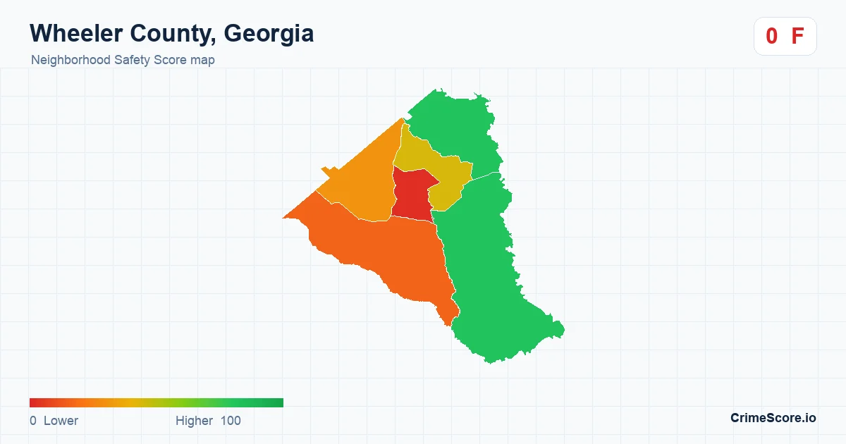 Wheeler County, Georgia neighborhood Safety Score map by Census block group