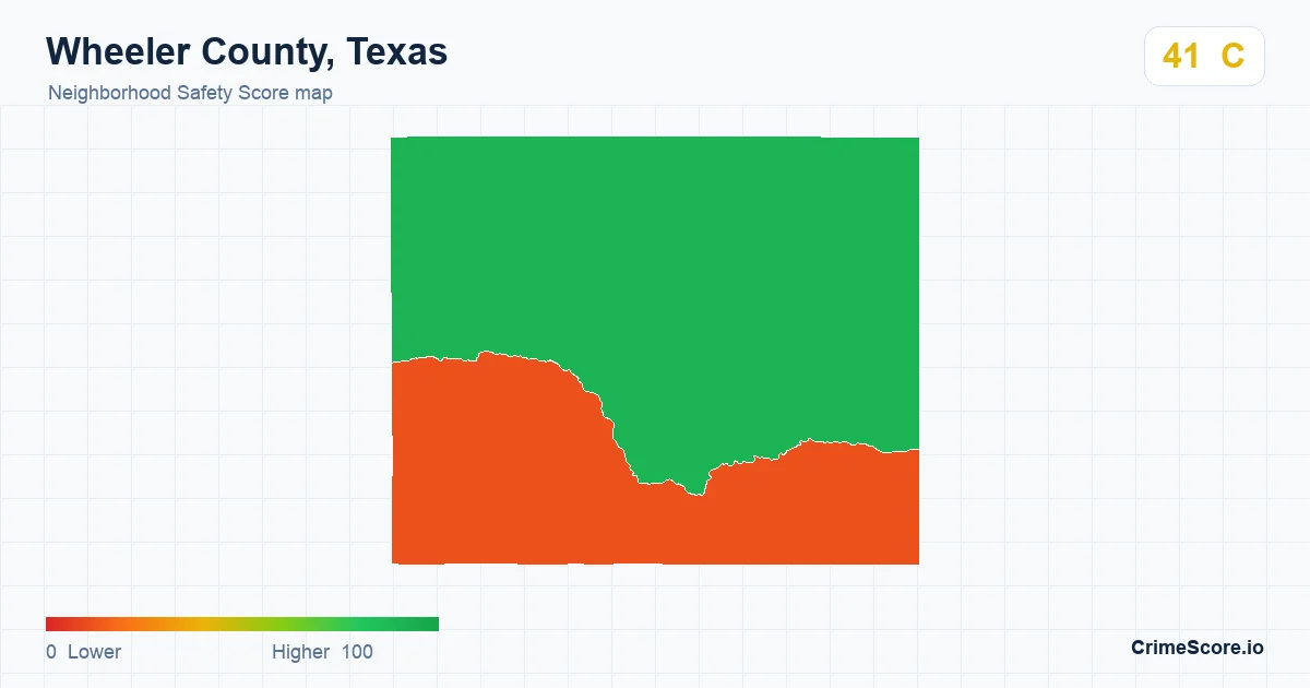 Wheeler County, Texas neighborhood Safety Score map by Census block group
