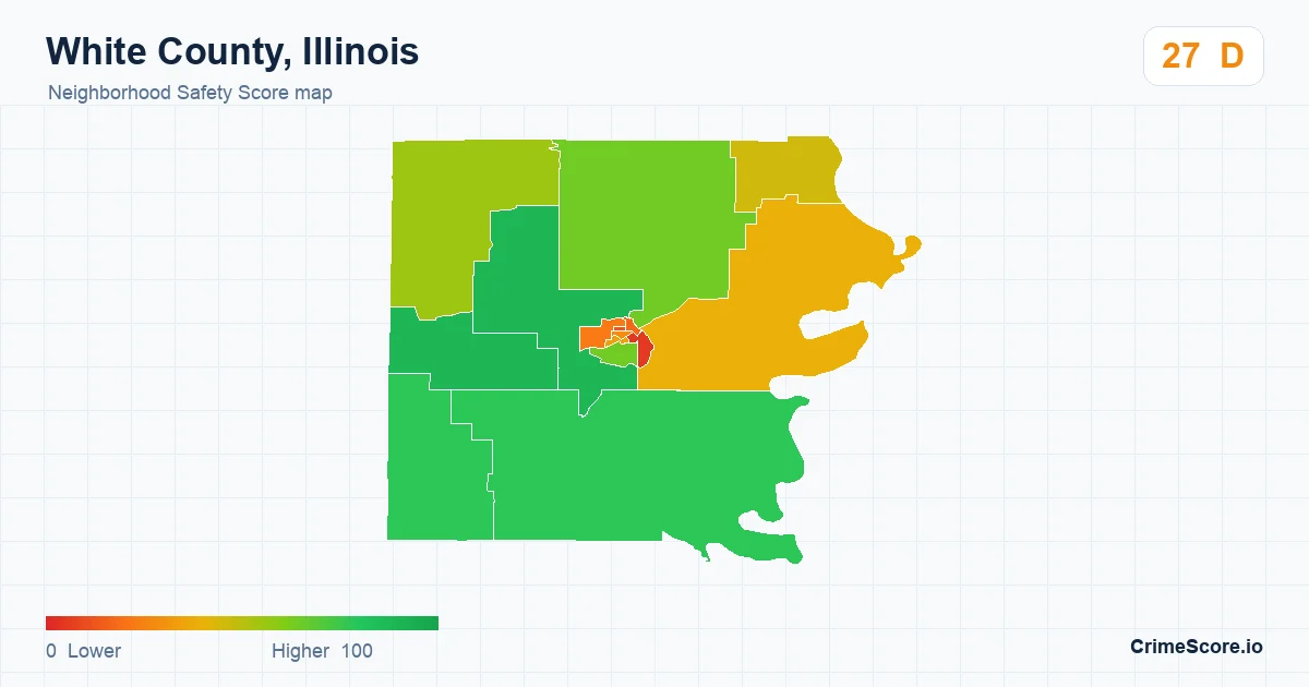 White County, Illinois neighborhood Safety Score map by Census block group
