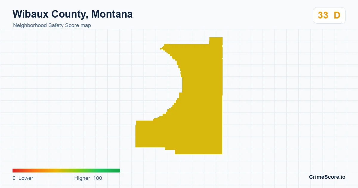Wibaux County, Montana neighborhood Safety Score map by Census block group