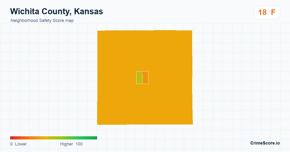 Wichita County, Kansas neighborhood Safety Score map by Census block group