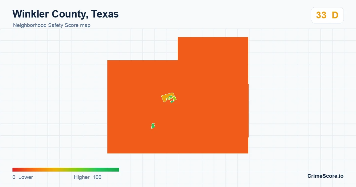 Winkler County, Texas neighborhood Safety Score map by Census block group