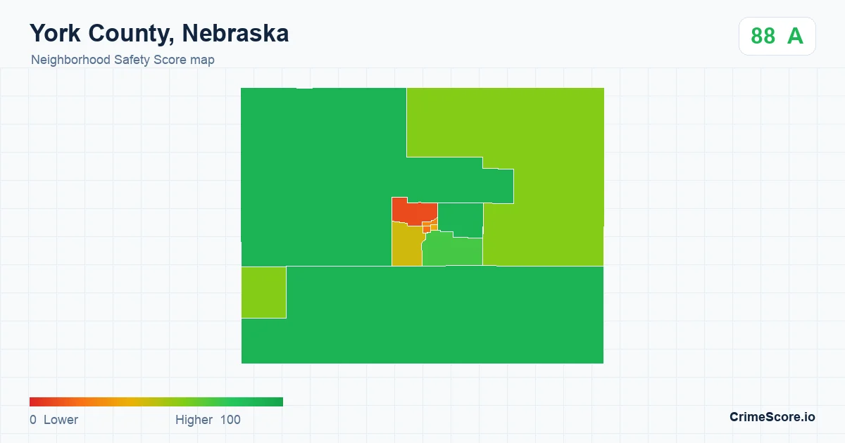 York County, Nebraska neighborhood Safety Score map by Census block group