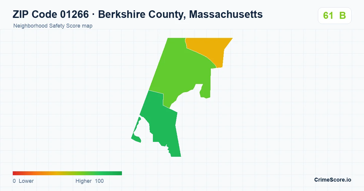 ZIP Code 01266 in Berkshire County, Massachusetts neighborhood Safety Score map