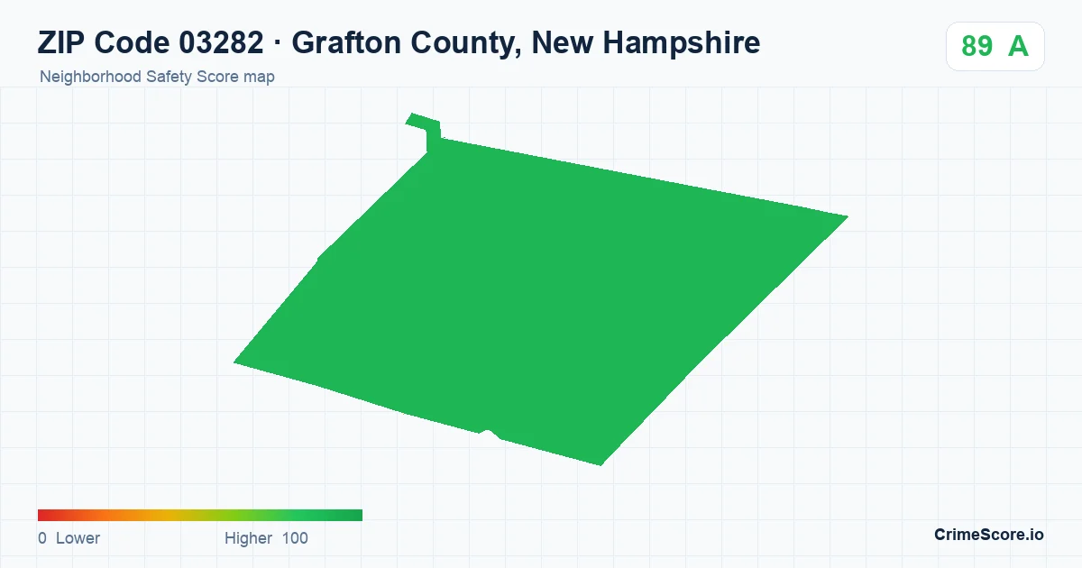 ZIP Code 03282 in Grafton County, New Hampshire neighborhood Safety Score map