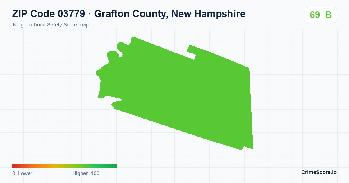 ZIP Code 03779 in Grafton County, New Hampshire neighborhood Safety Score map