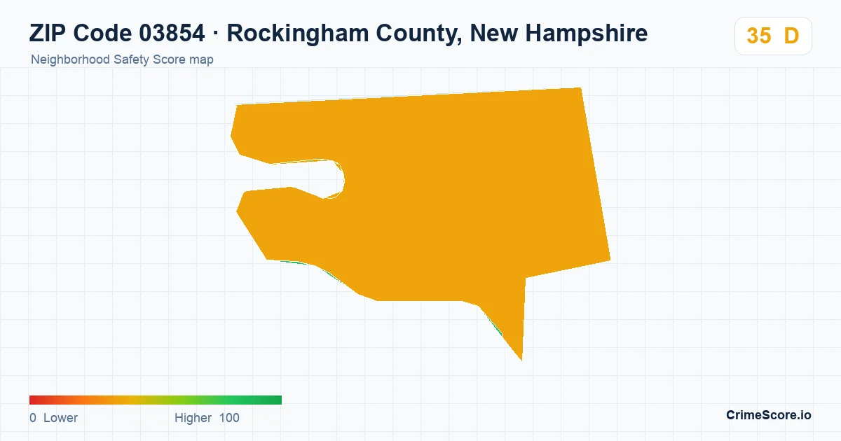 ZIP Code 03854 in Rockingham County, New Hampshire neighborhood Safety Score map