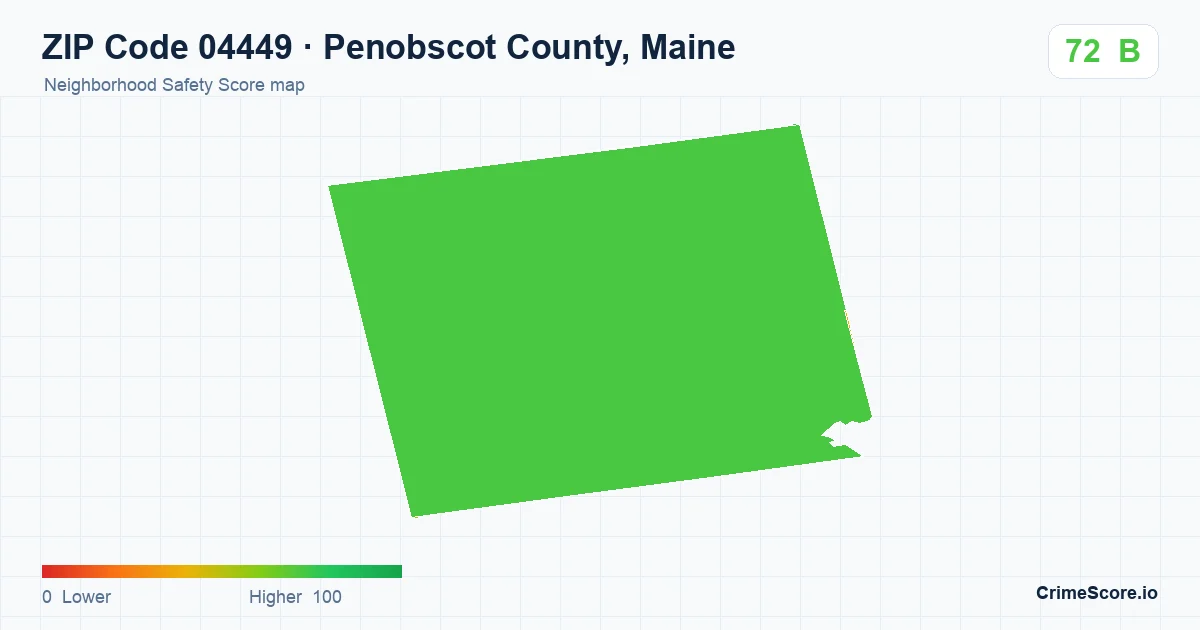 ZIP Code 04449 in Penobscot County, Maine neighborhood Safety Score map