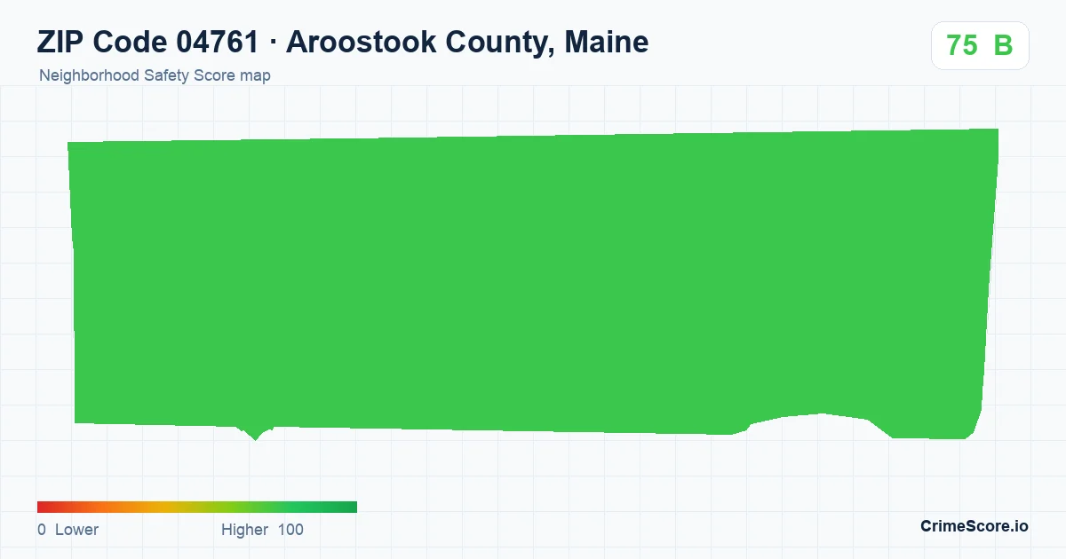 ZIP Code 04761 in Aroostook County, Maine neighborhood Safety Score map