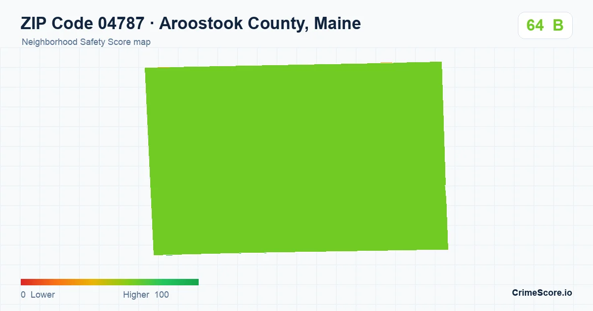 ZIP Code 04787 in Aroostook County, Maine neighborhood Safety Score map
