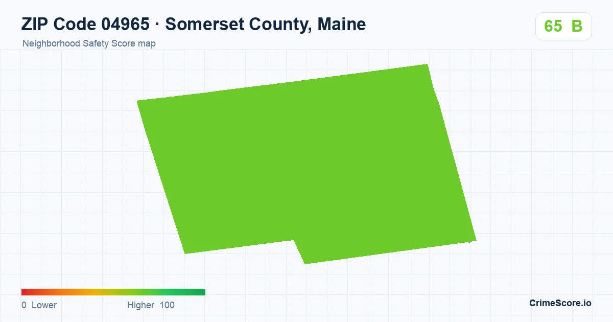 ZIP Code 04965 in Somerset County, Maine neighborhood Safety Score map