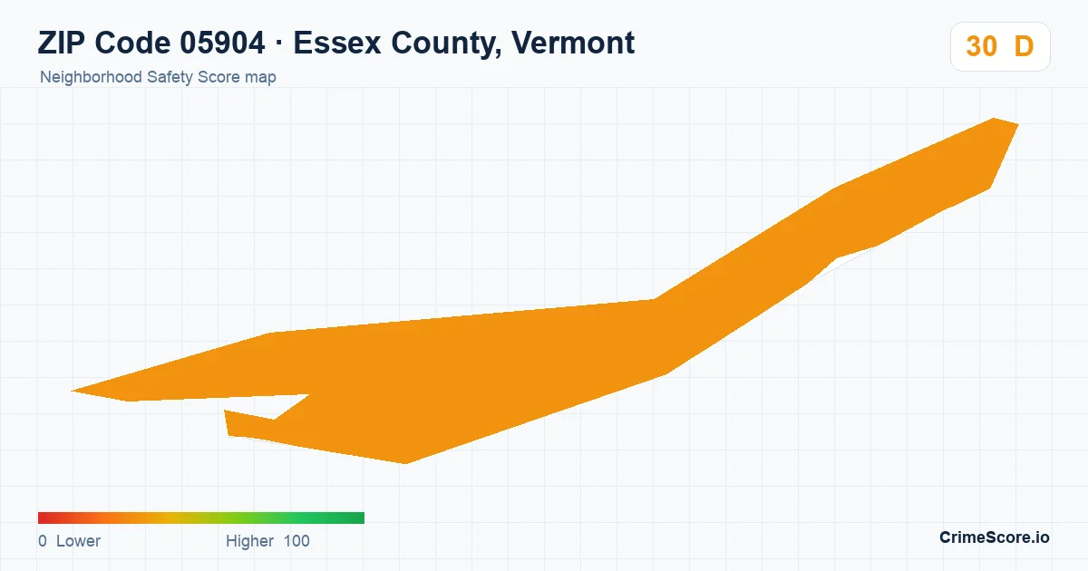 ZIP Code 05904 in Essex County, Vermont neighborhood Safety Score map