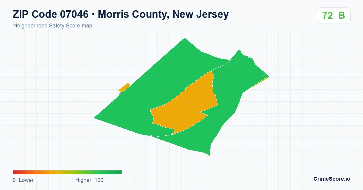 ZIP Code 07046 in Morris County, New Jersey neighborhood Safety Score map
