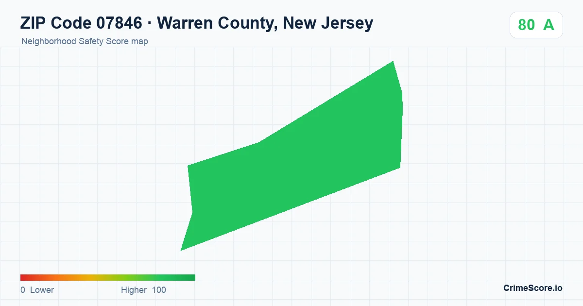 ZIP Code 07846 in Warren County, New Jersey neighborhood Safety Score map