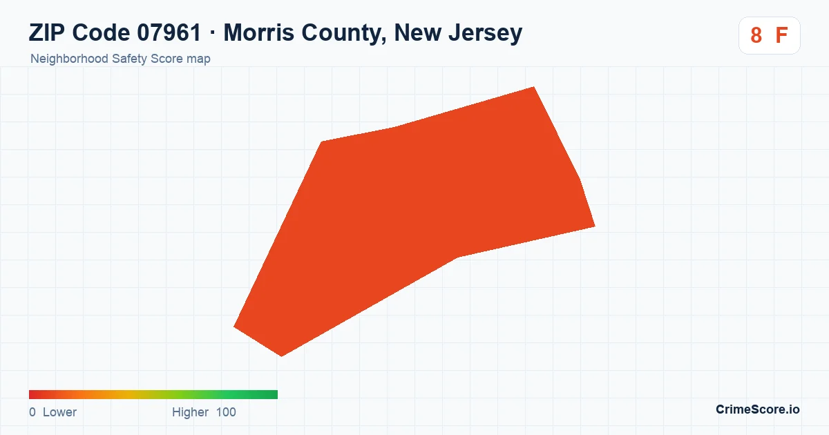 ZIP Code 07961 in Morris County, New Jersey neighborhood Safety Score map