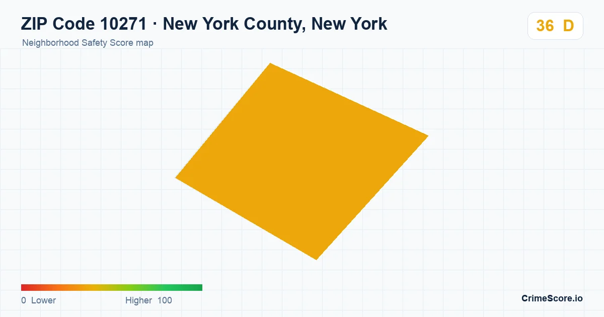 ZIP Code 10271 in New York County, New York neighborhood Safety Score map