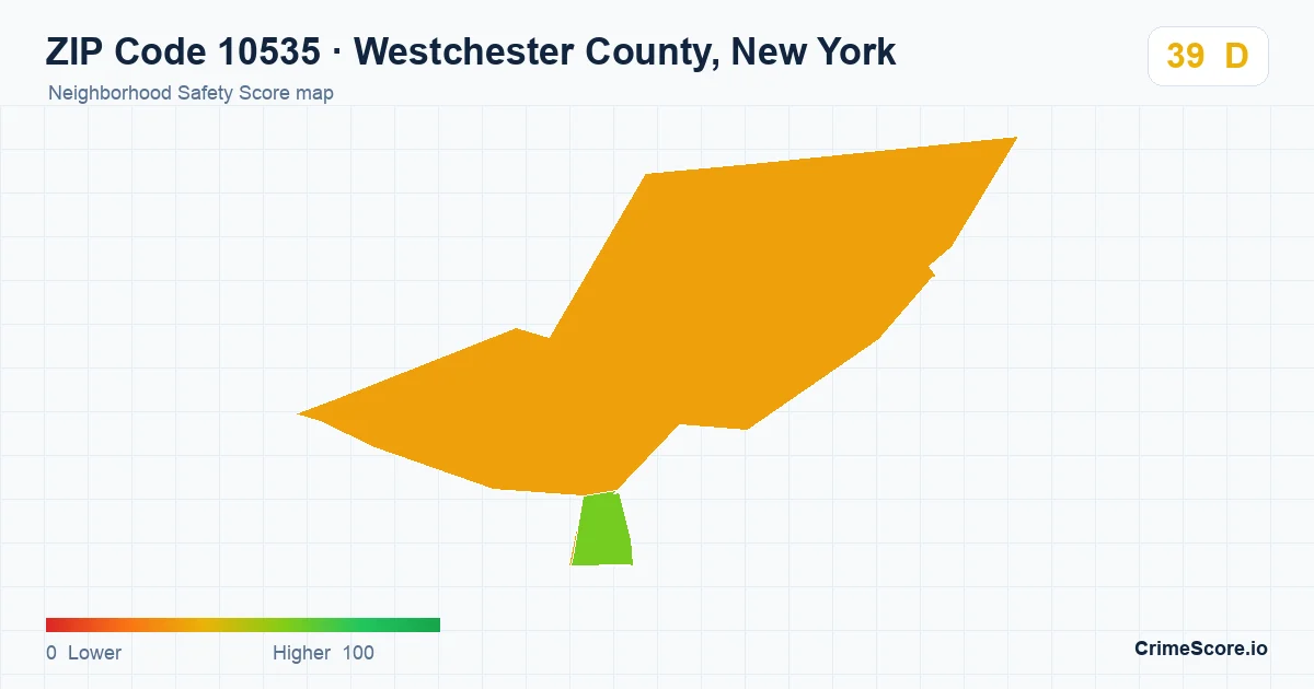 ZIP Code 10535 in Westchester County, New York neighborhood Safety Score map