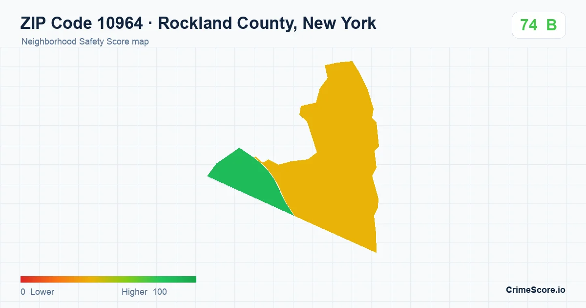 ZIP Code 10964 in Rockland County, New York neighborhood Safety Score map