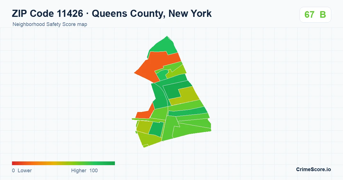 ZIP Code 11426 in Queens County, New York neighborhood Safety Score map
