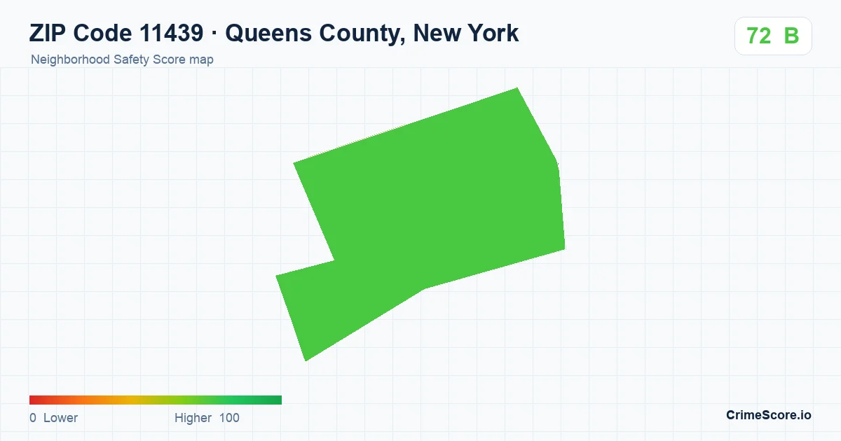 ZIP Code 11439 in Queens County, New York neighborhood Safety Score map